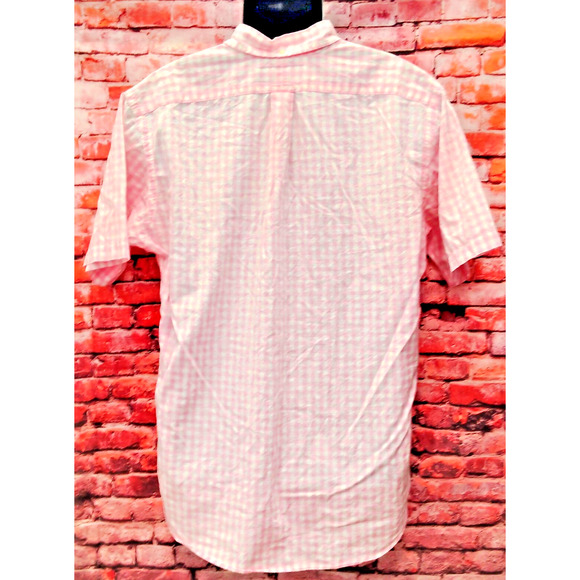 Ralph Lauren Shirt Mens Large Pink Gingham Short Sleeve Classic Fit Button Down - Picture 2 of 6